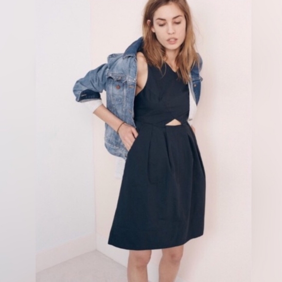 Madewell Dresses & Skirts - Madewell Black Sleeveless Cutout Cotton Sundress